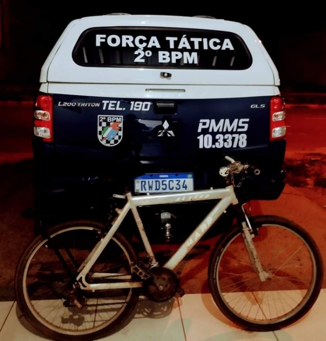 Polícia Militar de Três Lagoas recupera bicicleta furtada em Naviraí