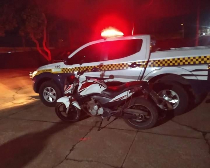 Polícia Militar de Três Lagoas recupera motocicleta furtada