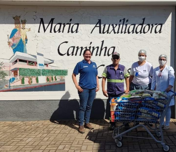 Em Três Lagoas Cunzolo Guindastes e Plataformas doa quase 200 kg de alimentos ao Hospital Auxiliadora