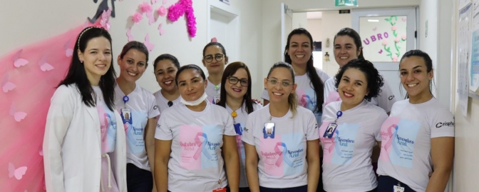 Hospital Auxiliadora realiza café da manhã em alusão ao Outubro Rosa em Três Lagoas