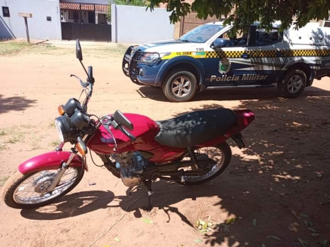 Polícia Militar recupera moto Furtada no Parque São Carlos em Três Lagoas