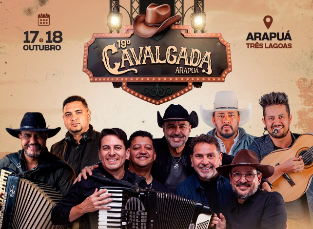 19ª Cavalgada do Arapuá acontece neste fim de semana com grandes atrações em Três Lagoas 