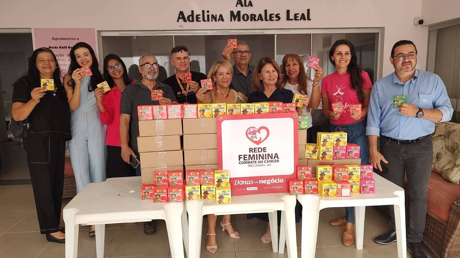 1 mil caixinhas de gelatinas para Rede Feminina de Combate ao Câncer em Três Lagoas 