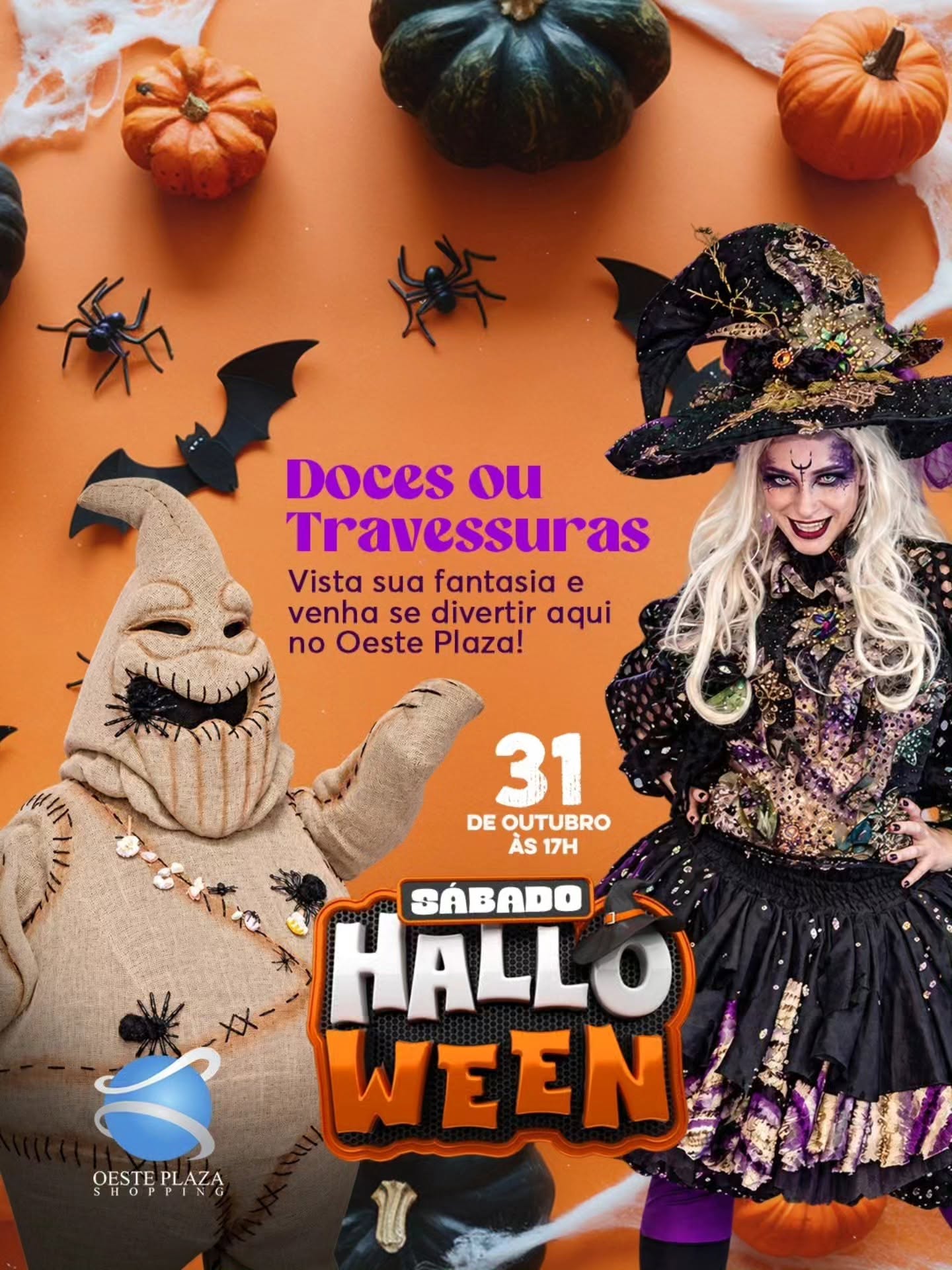 Prepare sua fantasia dia 31 tem Halloween no Oeste Plaza Shopping em Andradina