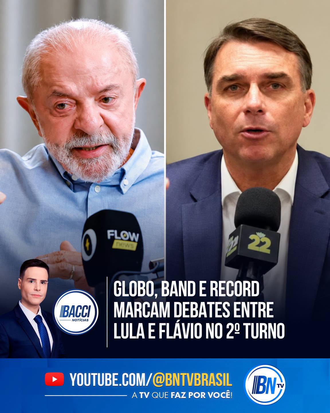 Lula e Flávio têm três debates previstos no segundo turno