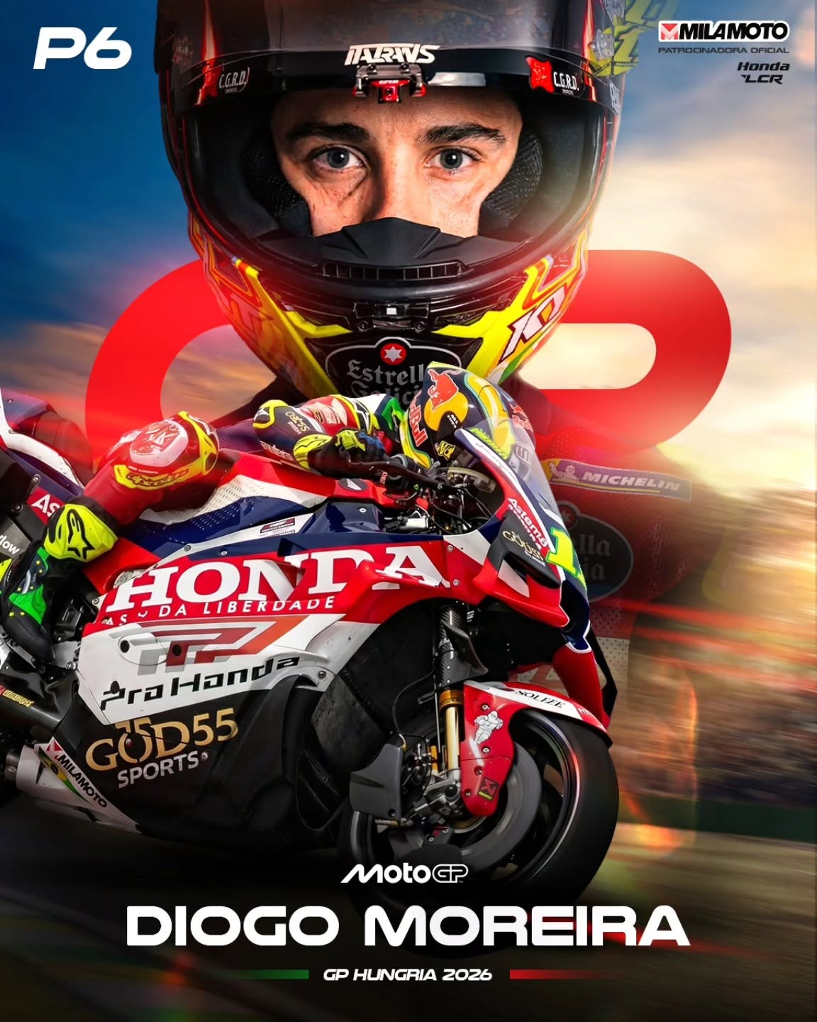 Piloto Brasileiro Diogo Moreira conquista 6º lugar no GP da Hungria de MotoGP   