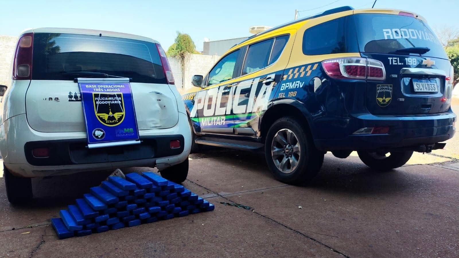 Polícia Rodoviária Estadual de Três Lagoas prendeu motorista com 45 Kg de maconha na BR 158 em Brasilândia
