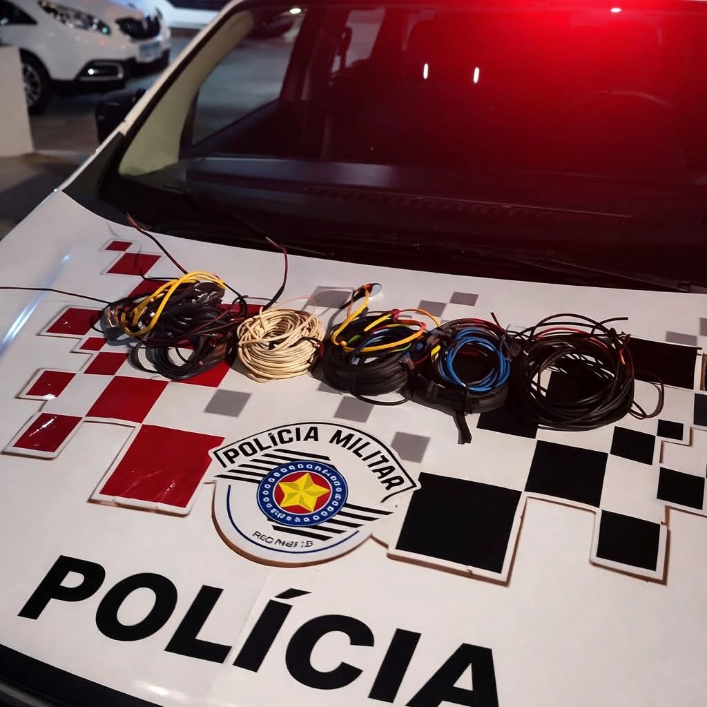 Polícia Militar de Andradina prende homem por furto de fiações de iluminação pública e porte de drogas no bairro Stella Maris