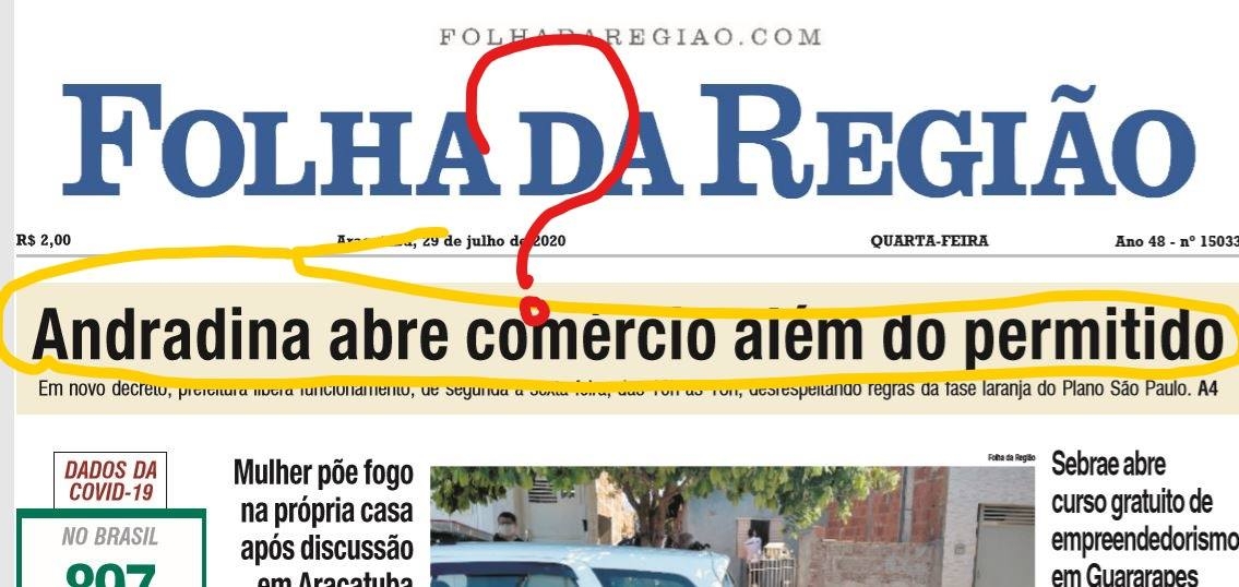 “ARAÇATUBA QUER PUXAR ANDRADINA PARA BAIXO, MAS ESTAMOS A CAMINHO DO VERDE”