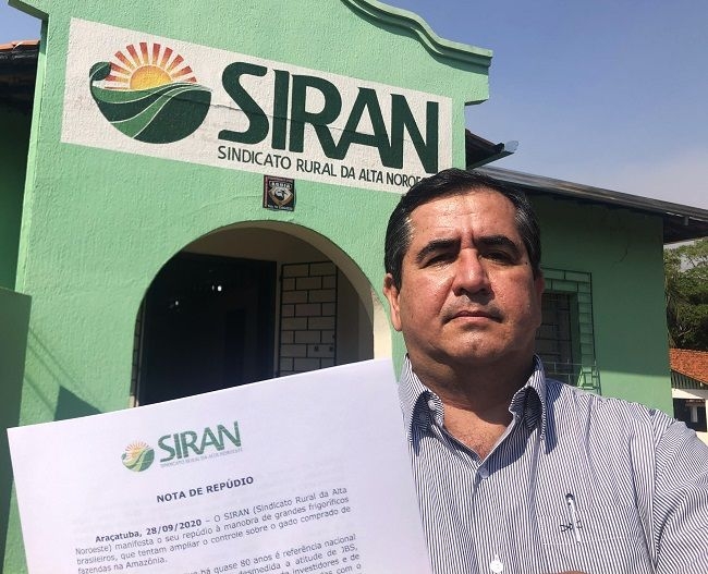 Em Araçatuba Siran emite nota de repúdio a ação de grandes frigoríficos brasileiros