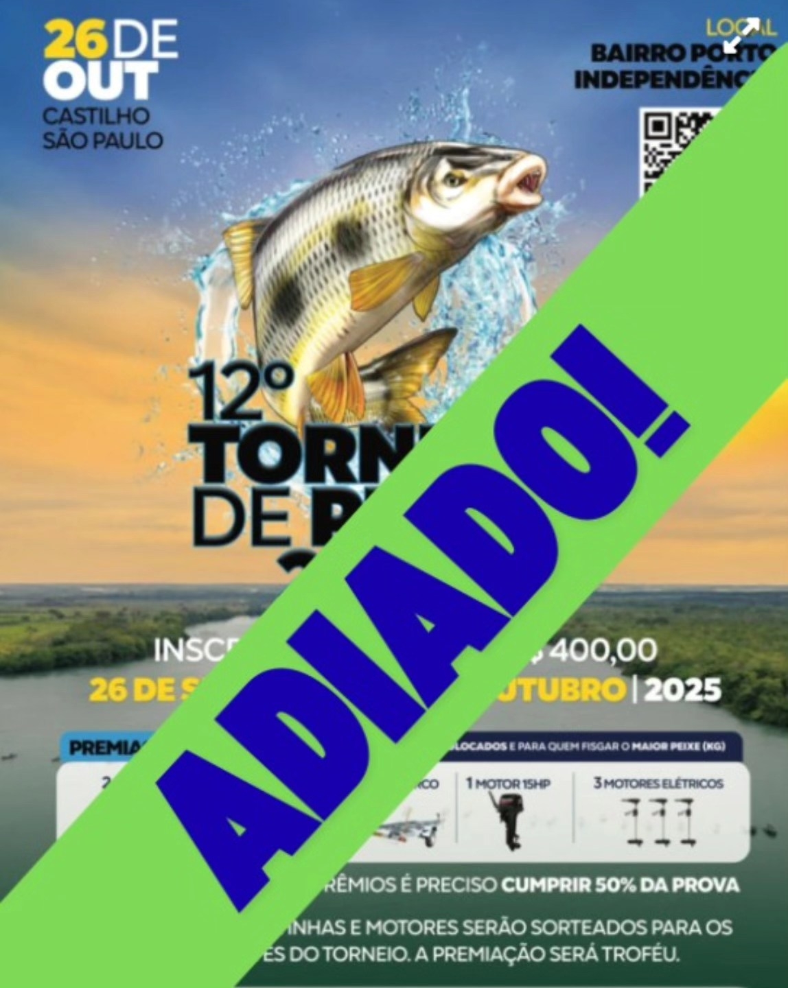12º Torneio de Pesca de Castilho é adiado para abril de 2026