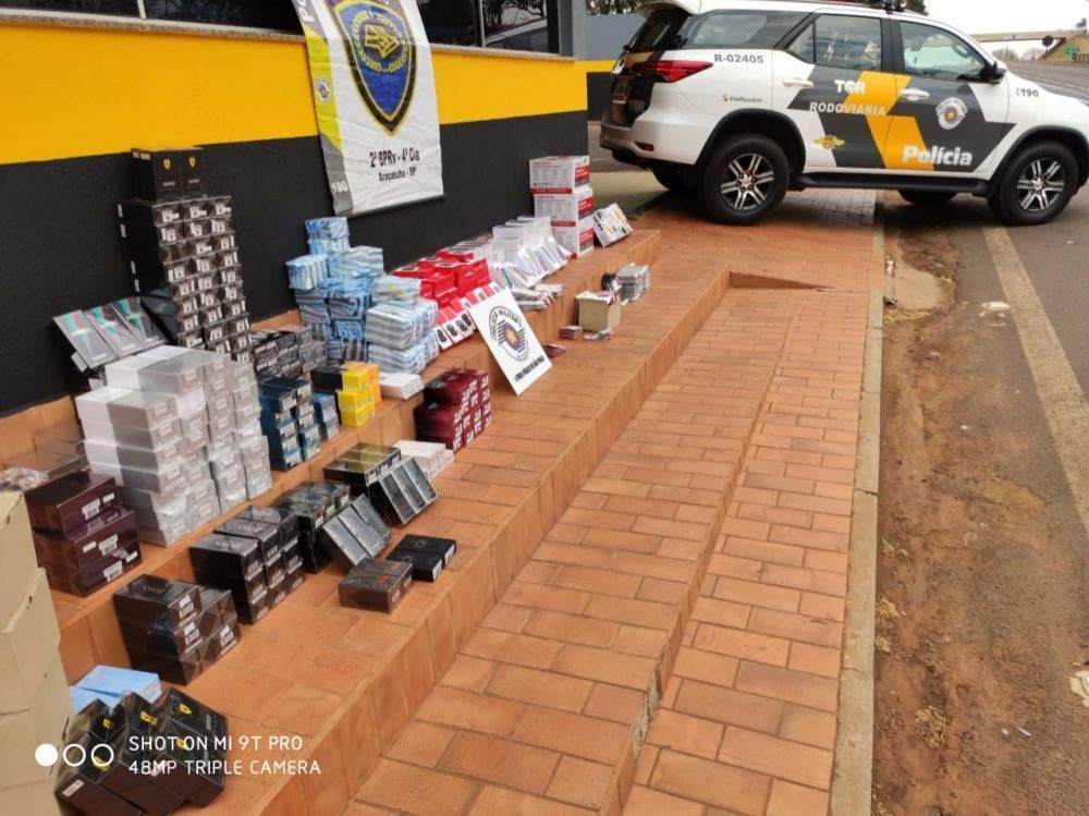 TOR prende na rodovia Gal Figueiredo em Andradina homem com carro cheio de produtos contrabandeados, carga chega em R$ 100 mil
