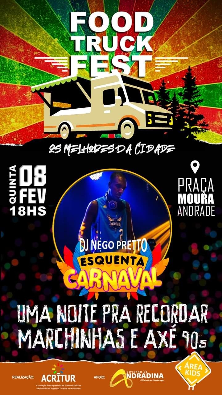 Food Truck Fest vai relembrar as marchinhas de Carnaval em Andradina