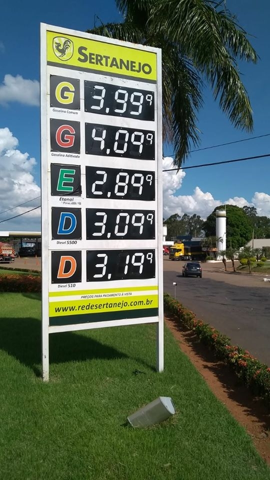 Em Andradina tem gasolina no valor de R$ 3,99 o melhor preço da região