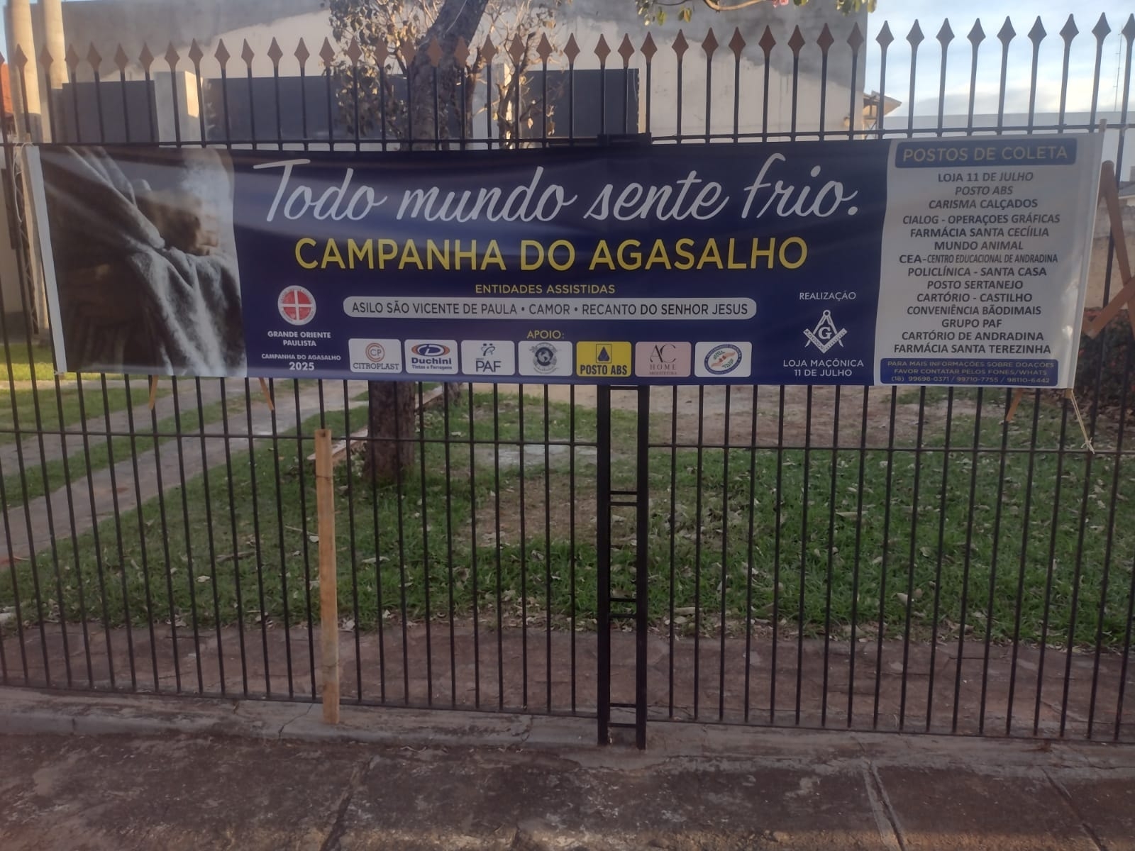 Campanha do Agasalho mobiliza irmãos da Loja Maçônica 11 de Julho em Andradina
