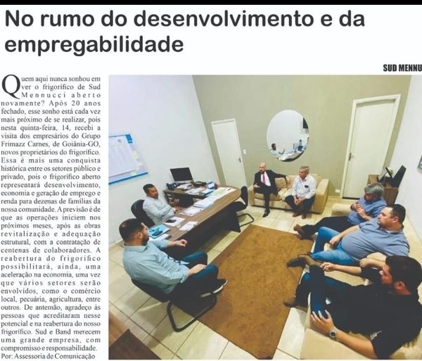 SUD MENNUCCI PODE REATIVAR FRIGORÍFICO HÁ DÉCADAS FECHADO