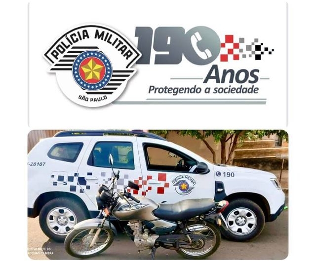 Comando Patrulha de Andradina localiza no Jardim Europa moto furtada
