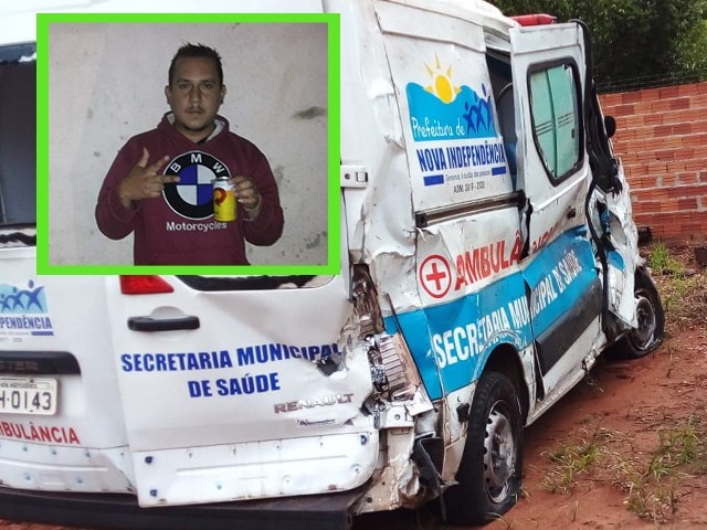 Ambulância de Nova Independência capota na rodovia Gal Figueiredo em Andradina e mata paciente de 26 anos