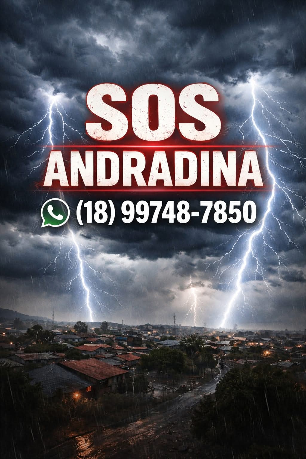PREFEITURA LANÇA SOS ANDRADINA PARA EMERGÊNCIAS DURANTE PERÍODO DE CHUVAS