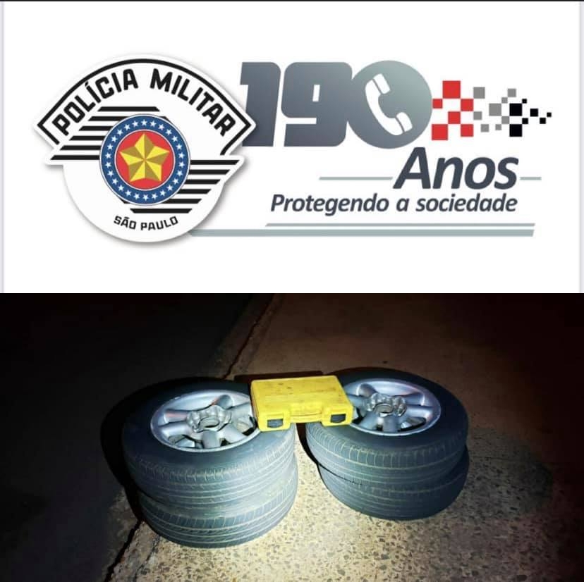 Força Tática de Andradina prendeu 02 autores de furto de 04 pneus e cabeçote de motor de carro