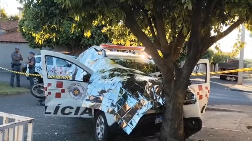 Colisão frontal em cruzamento de Pereira Barreto deixa 02 policiais militares e 01 motociclista feridos