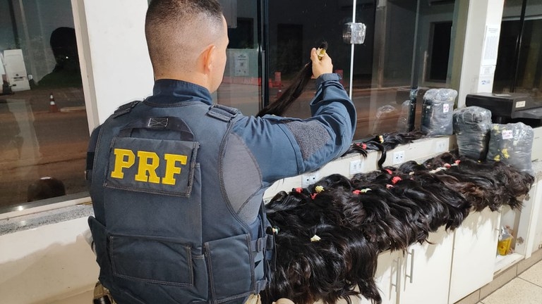Polícia Rodoviária Federal de Água Clara apreende 59 Kg de cabelos humanos