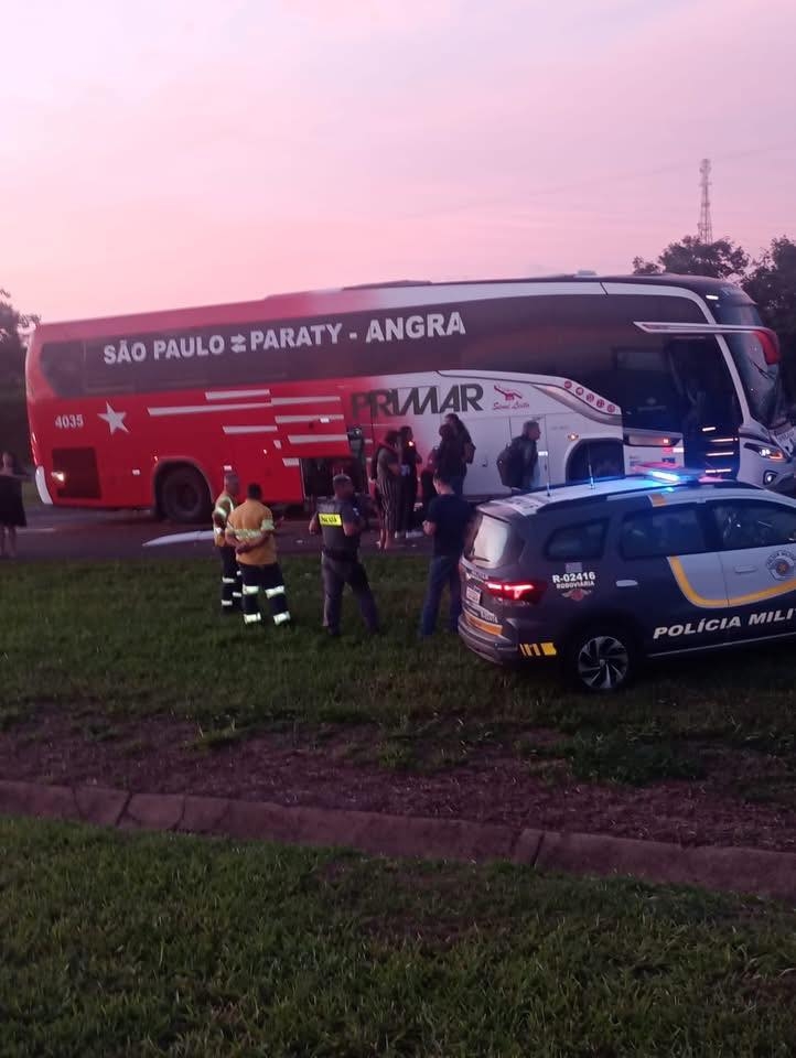 Ônibus de São Paulo para Andradina se envolve em acidente em Avanhadava e fere 06 passageiros