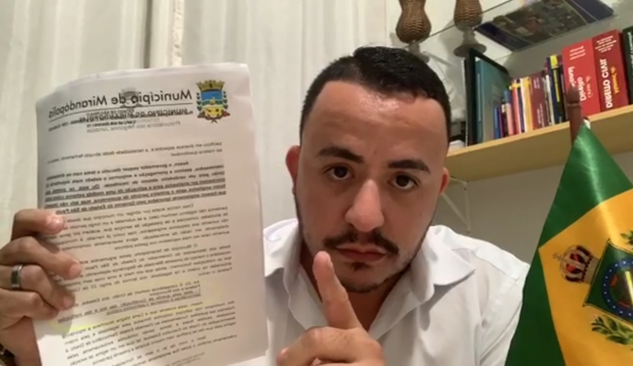 Exclusivo: Promotoria de Mirandópolis recomenda que Sodario pare com manifestações contrárias ao combate do coronavírus na internet