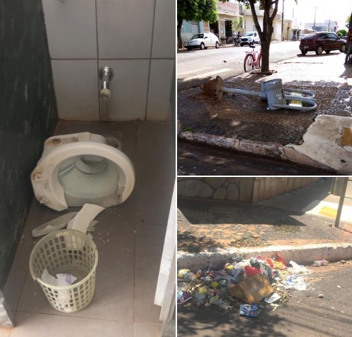 EM SUD MENNUCCI ATOS DE VANDALISMO CAUSAM DANOS EM BENS PÚBLICOS