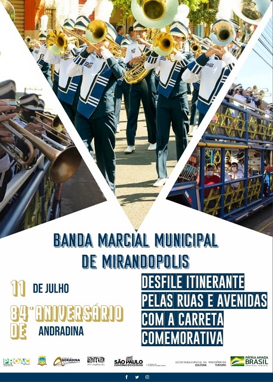 Banda Marcial de Mirandópolis se apresentará em Andradina