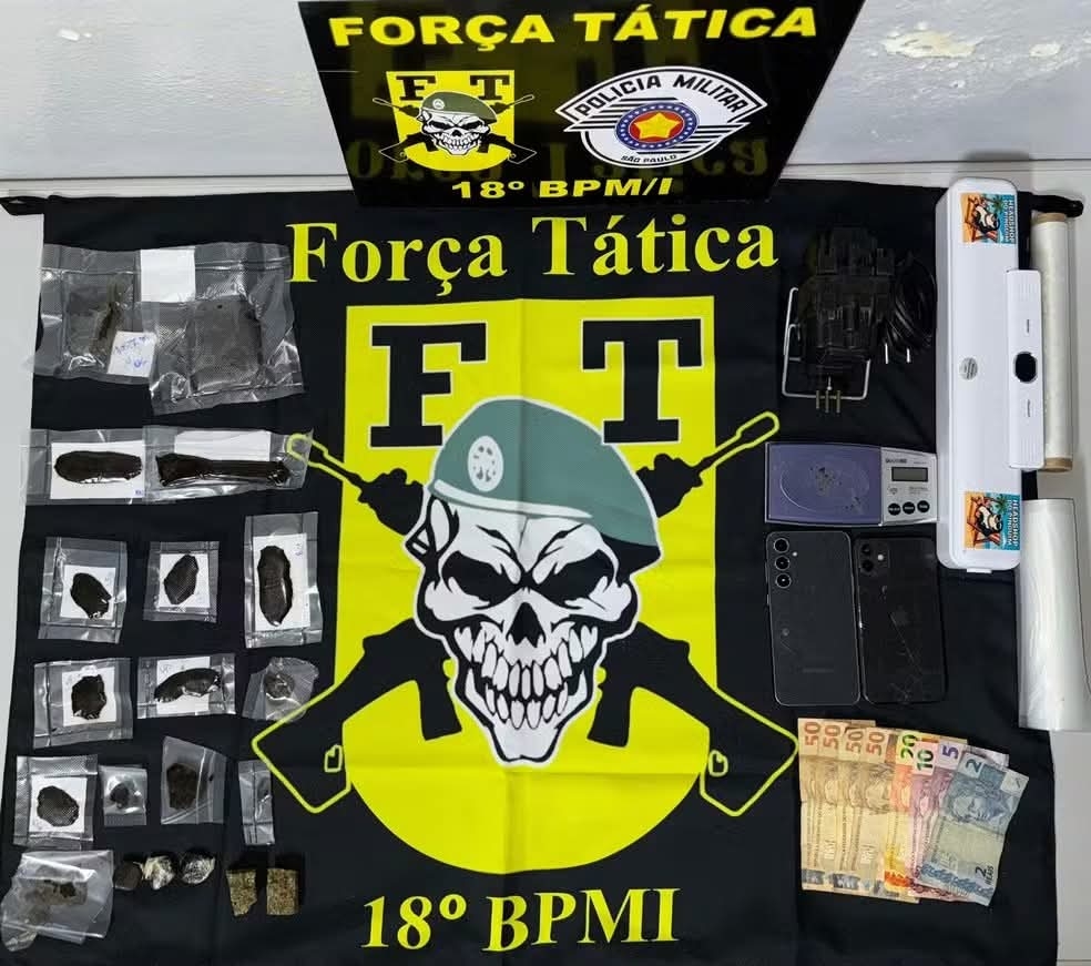 AO VENDER DROGAS NAS REDES SOCIAIS E FAZER ENTREGAS EM CARRO DE APLICATIVO, HOMENS SÃO PRESOS PELA FORÇA TÁTICA DE PRESIDENTE PRUDENTE