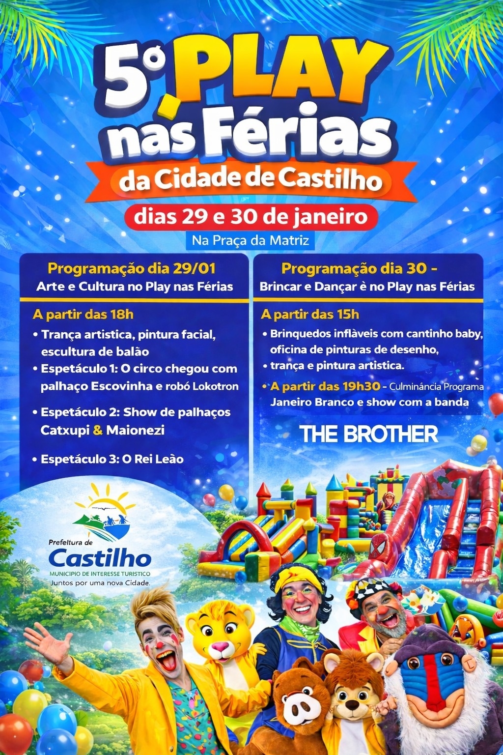 5ª edição do PLAY NAS FÉRIAS com muitas atrações para as crianças castilhenses