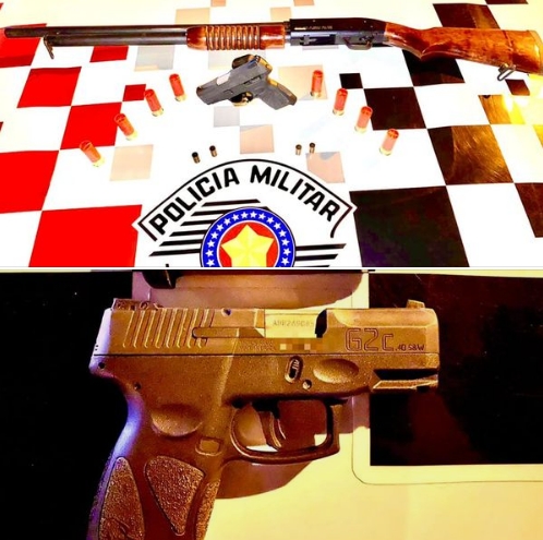 PM de Nova Independência prendeu morador por disparo de arma de fogo com espingarda, pistola e munições