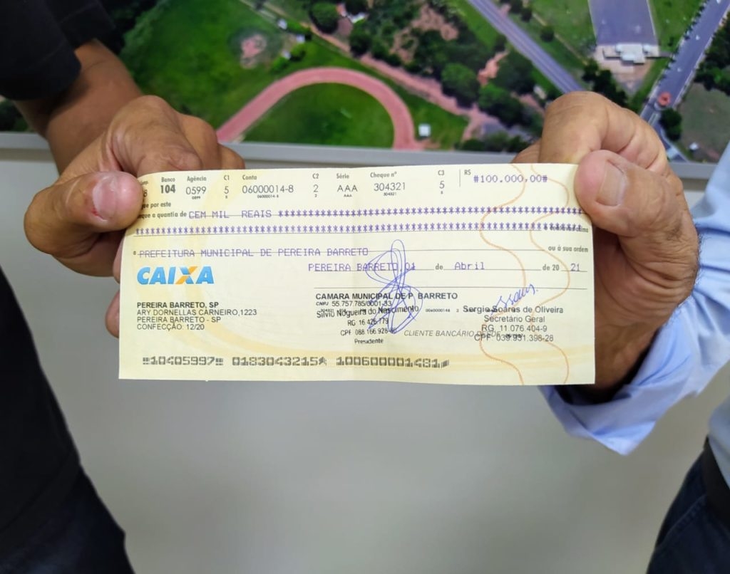Câmara Municipal devolveu R$ 100 mil para a Prefeitura de Pereira Barreto