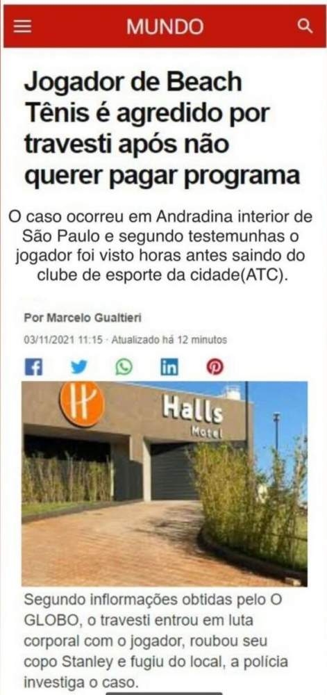 Agressão a travesti em Andradina é fake news