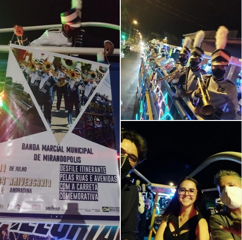 Foi um sucesso! Banda Marcial de Mirandópolis tocou nas ruas e avenidas de Andradina no aniversário de 84 anos