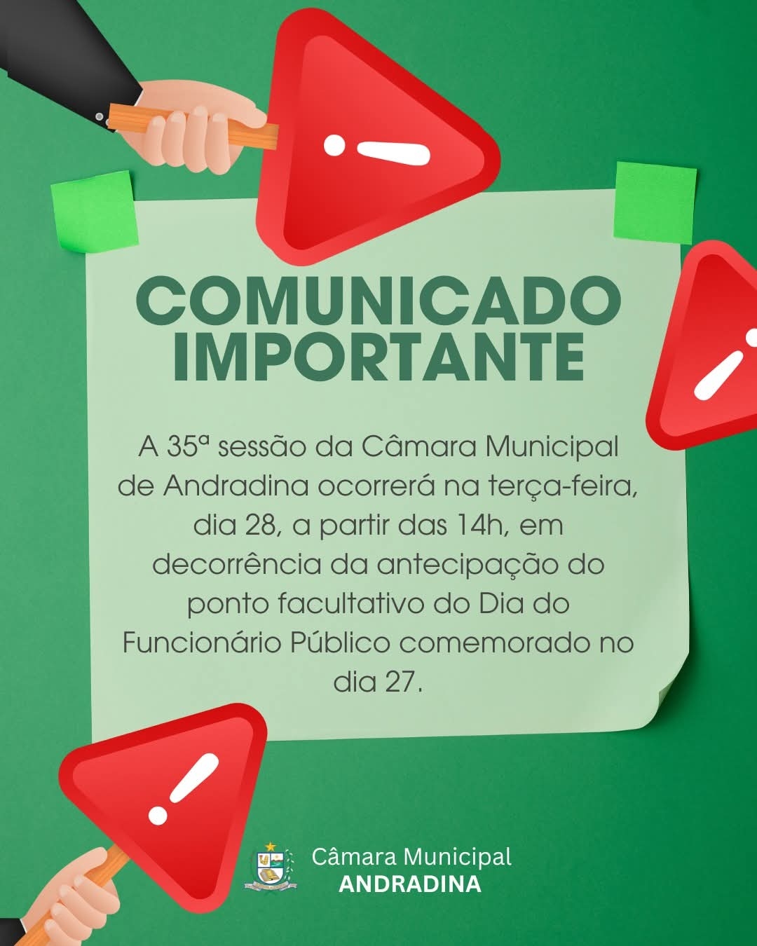 Câmara de Andradina realizará 35° Sessão na terça-feira