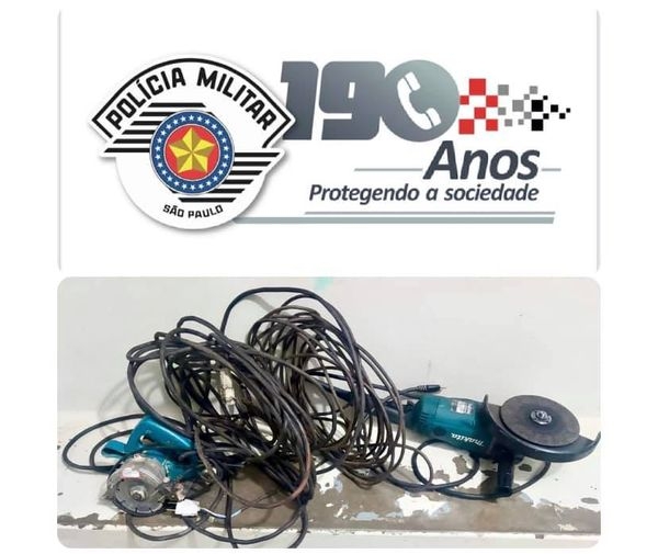 Rádio Patrulha de Andradina prendeu ladrão com dezenas de passagens por furto com uma makita furtada