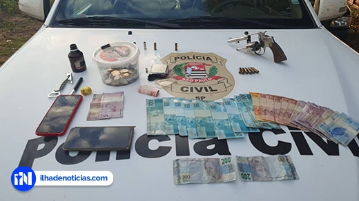 Em Ilha Solteira Polícia Civil e Guarda encontram droga, arma e munições; Dois são presos