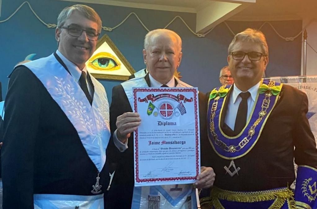 Em Araçatuba Jaime Monçalvarga recebe título de Grande Benemérito por 50 anos de dedicação à Maçonaria
