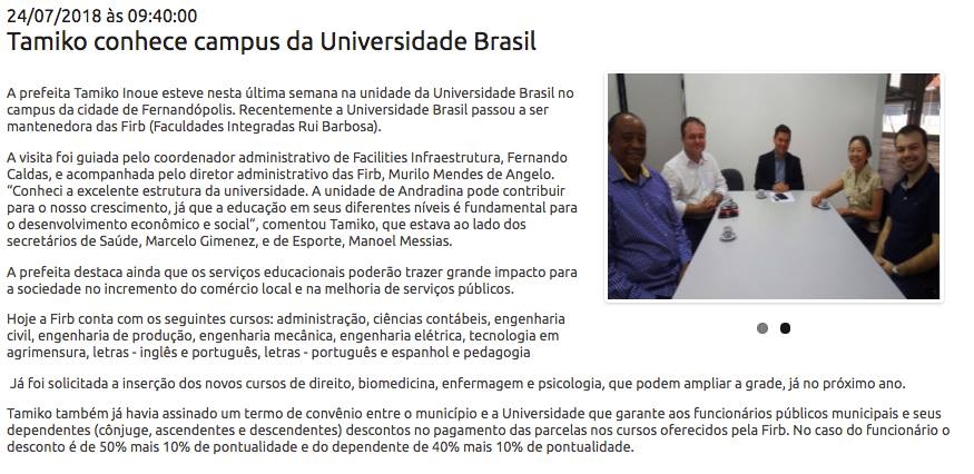 Após nove meses, prefeita Regina Mustafa retorna à Prefeitura de Mirandópolis