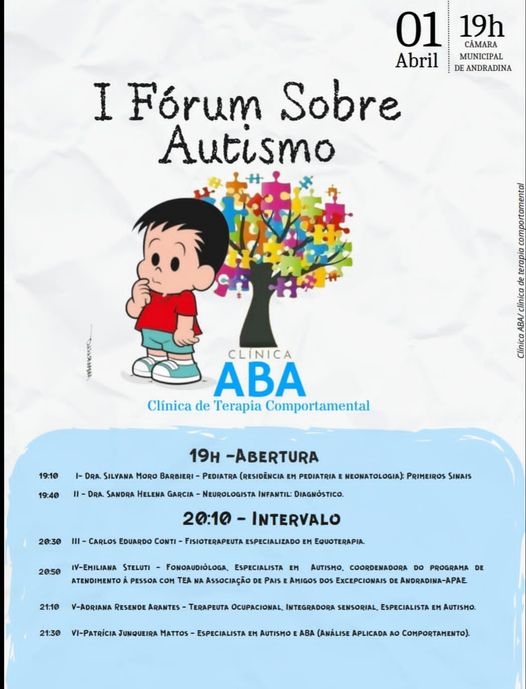 Em Abril Fórum do Autismo na Câmara de Andradina