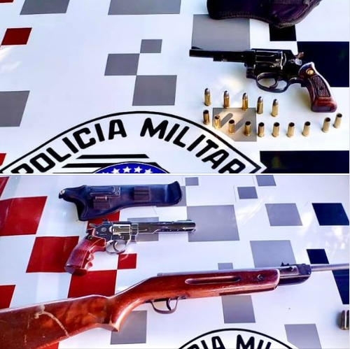 Polícia Militar de Mirandópolis prende aposentado por posse ilegal de arma de fogo, munição e furto de energia