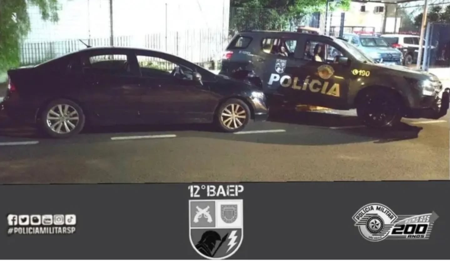 BAEP RECUPERA HONDA CIVIC FURTADO E DETÉM MULHER COM TRÊS MENORES EM ARAÇATUBA