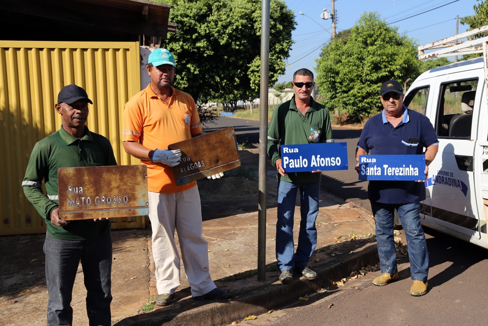 Governo de Andradina instala 500 novas placas com nomes de ruas no Parque São Gabriel