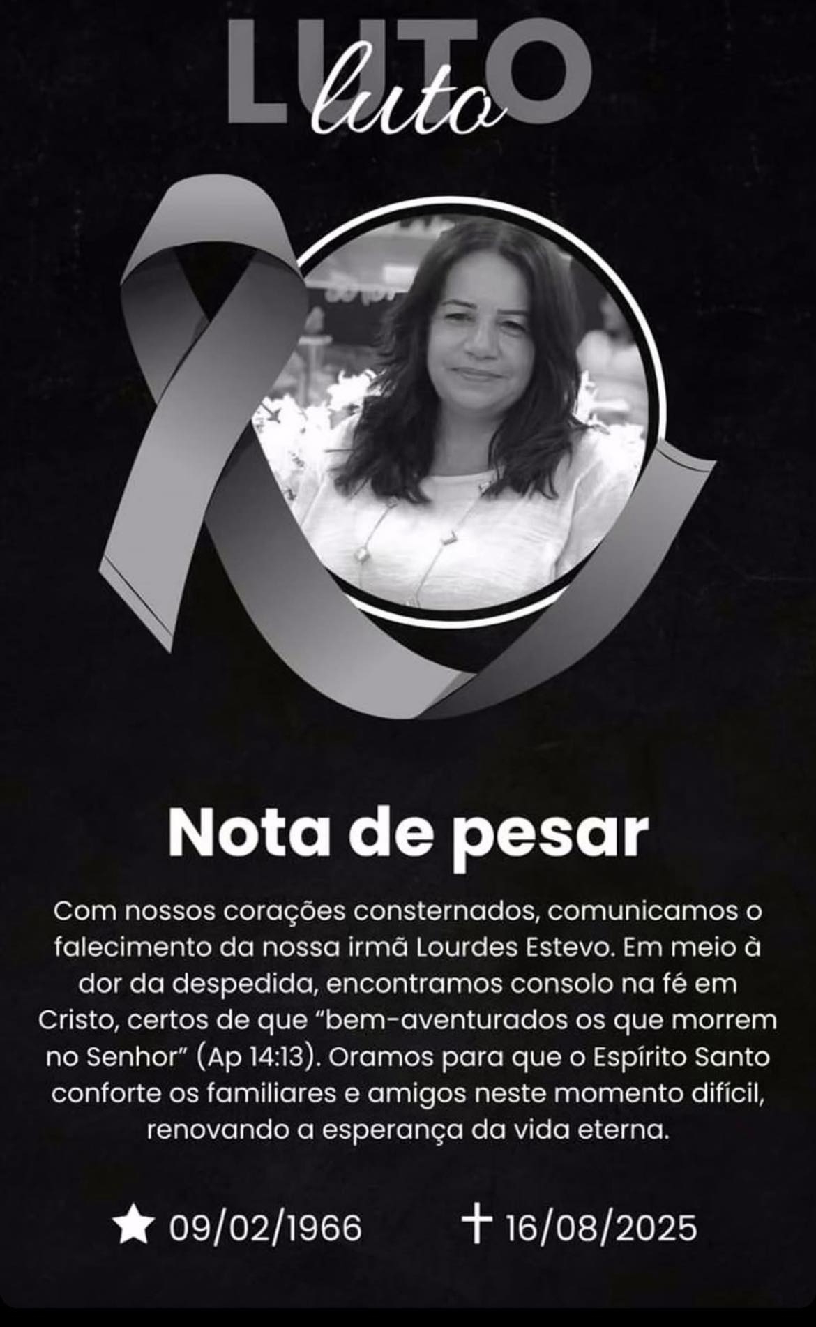 ANDRADINA CHORA  A PERDA DA MISSIONÁRIA LOURDES ESTEVO