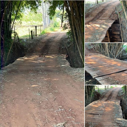 Em Andradina sitiantes do bairro rural Barro Preto temem que está ponte desabe