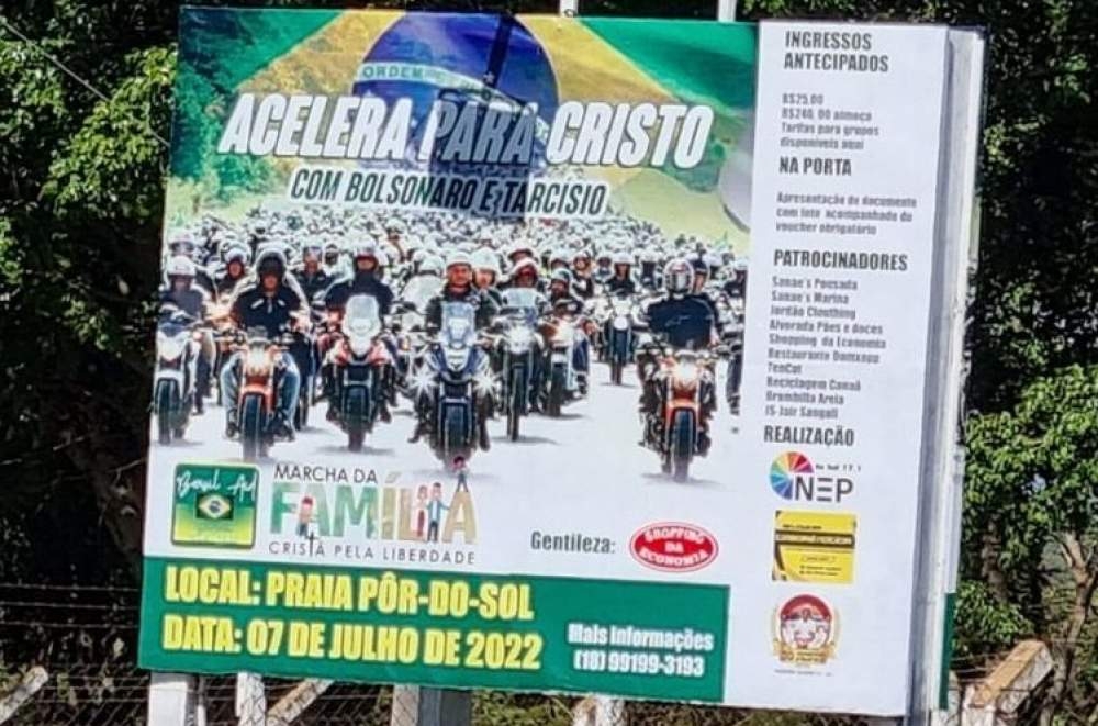 Em Araçatuba anúncio de motociata com Bolsonaro vira caso de polícia