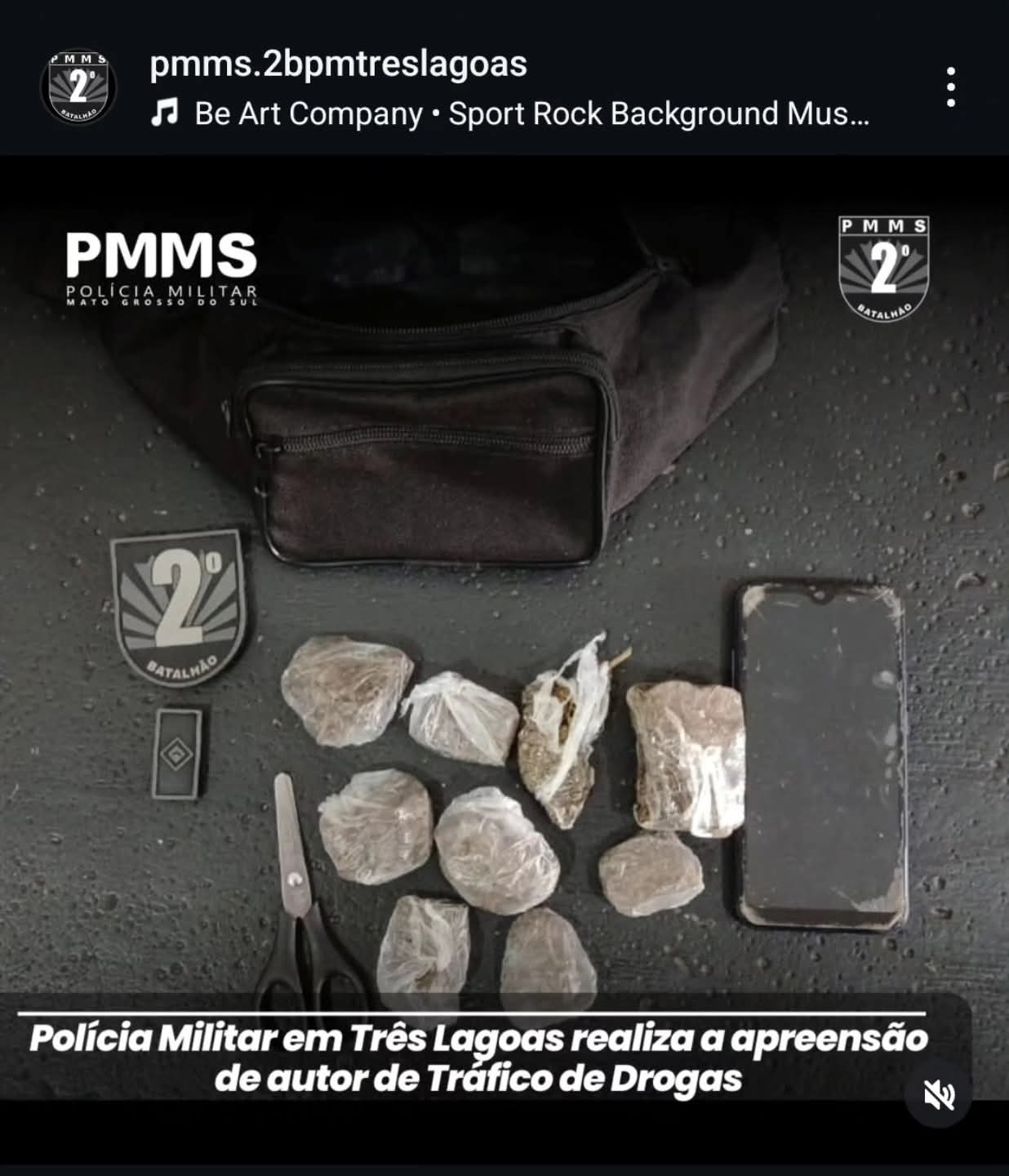 Polícia Militar em Três Lagoas realiza a apreensão de um autor de tráfico de drogas
