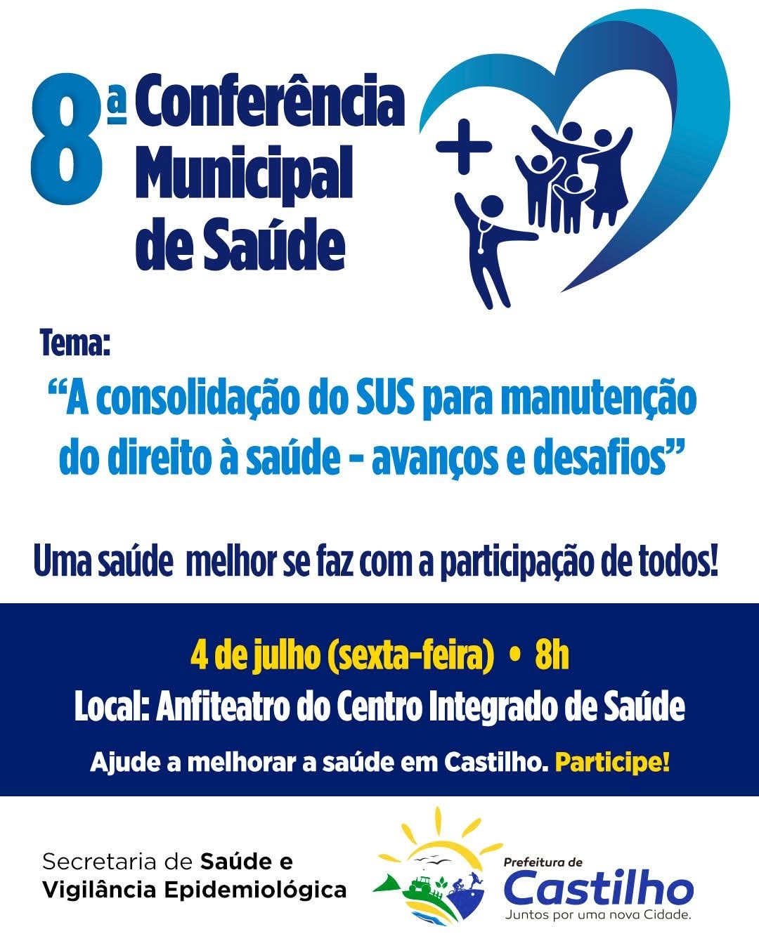 Castilho altera local de realização da 8ª Conferência Municipal de Saúde